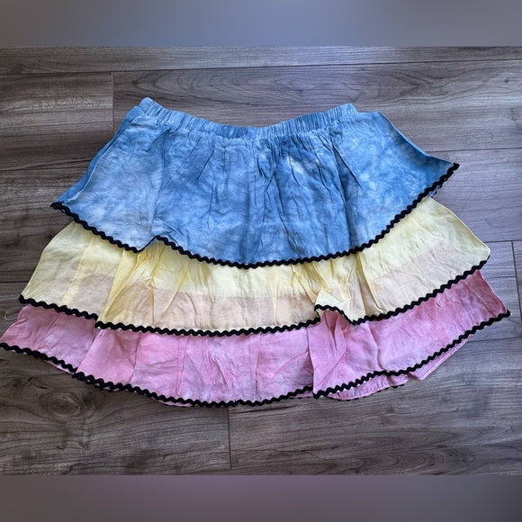 Free the Roses Pastel Rainbow Skirt Blue Pink Yellow Women’s Size Small NWT - Picture 5 of 13
